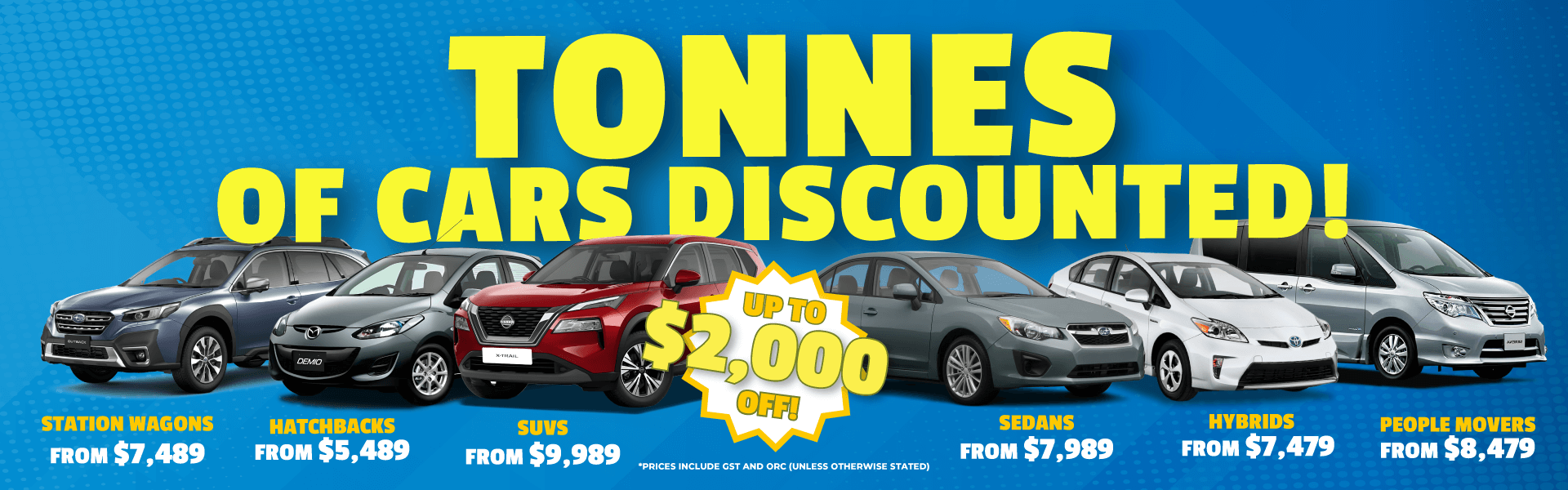 Tonnes of Cars Discounted Jan 23